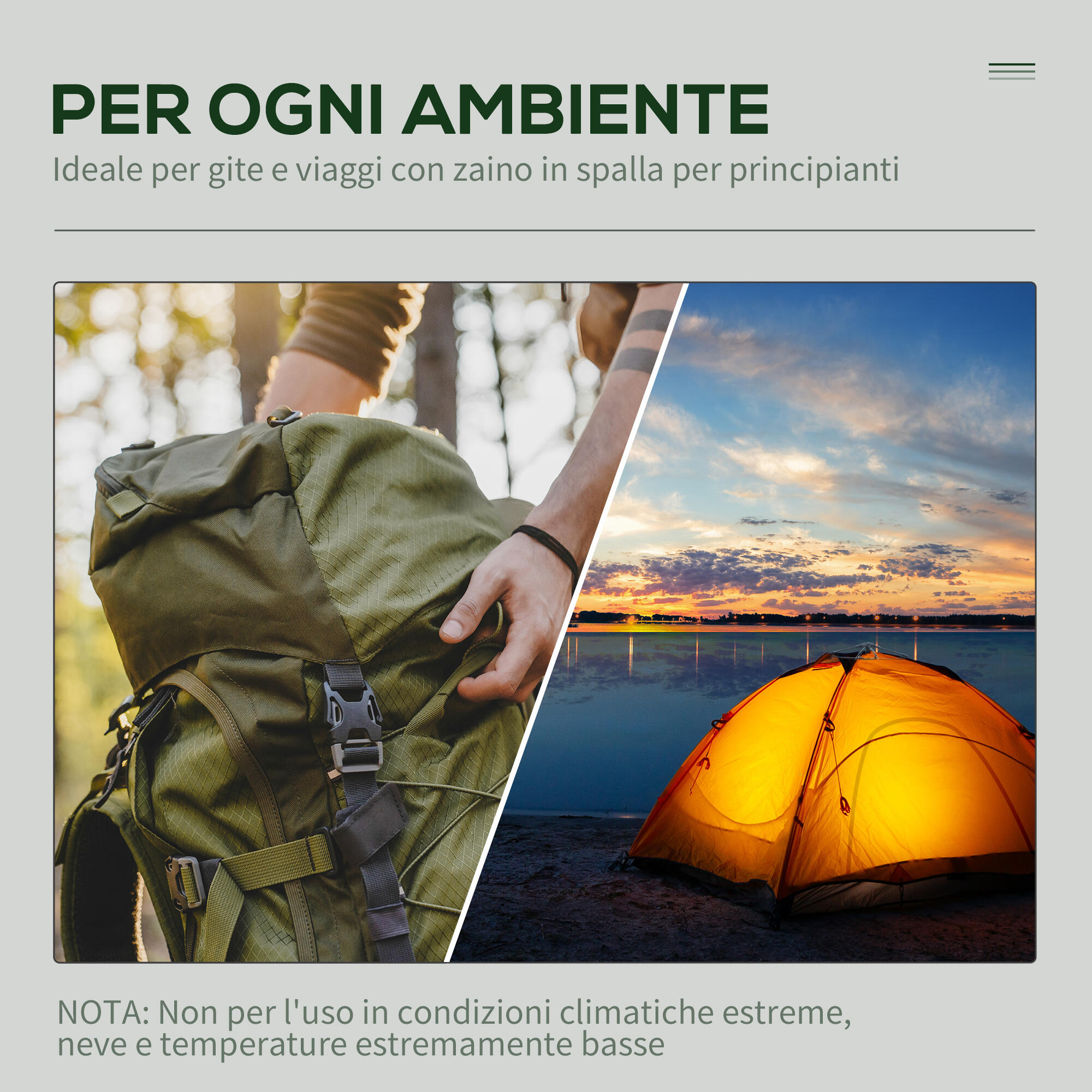 Outsunny Tenda da Campeggio Pop-Up 2 Posti con Borsa, 210x210x135cm, Verde 7/8