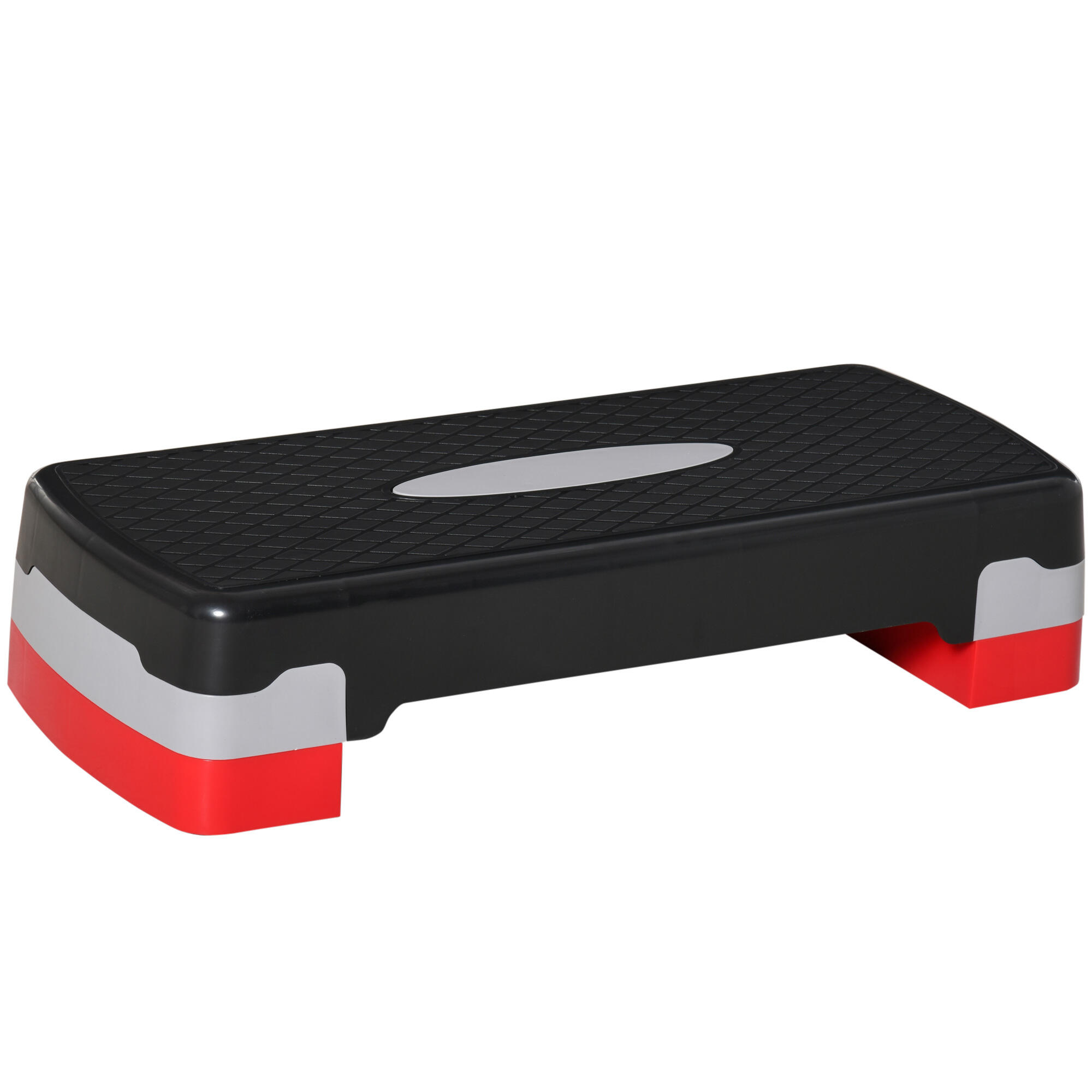 HOMCOM HOMCOM Step Fitness per Aerobica Altezza Regolabile 10-15cm 68x29cm Nero e Rosso