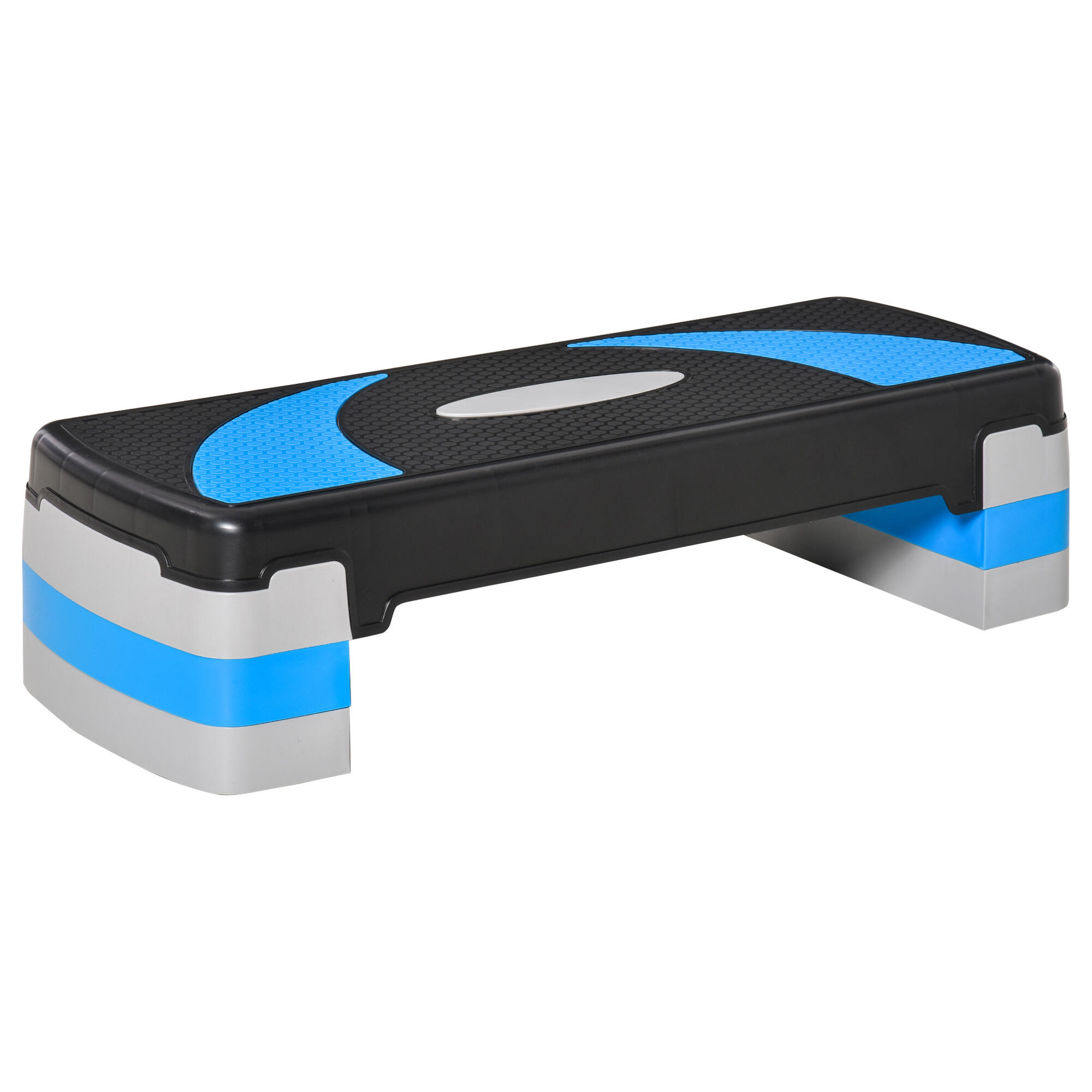 HOMCOM HOMCOM Stepper Fitness Regolabile su 3 Altezze da 10-15-20 cm Blu e Nero