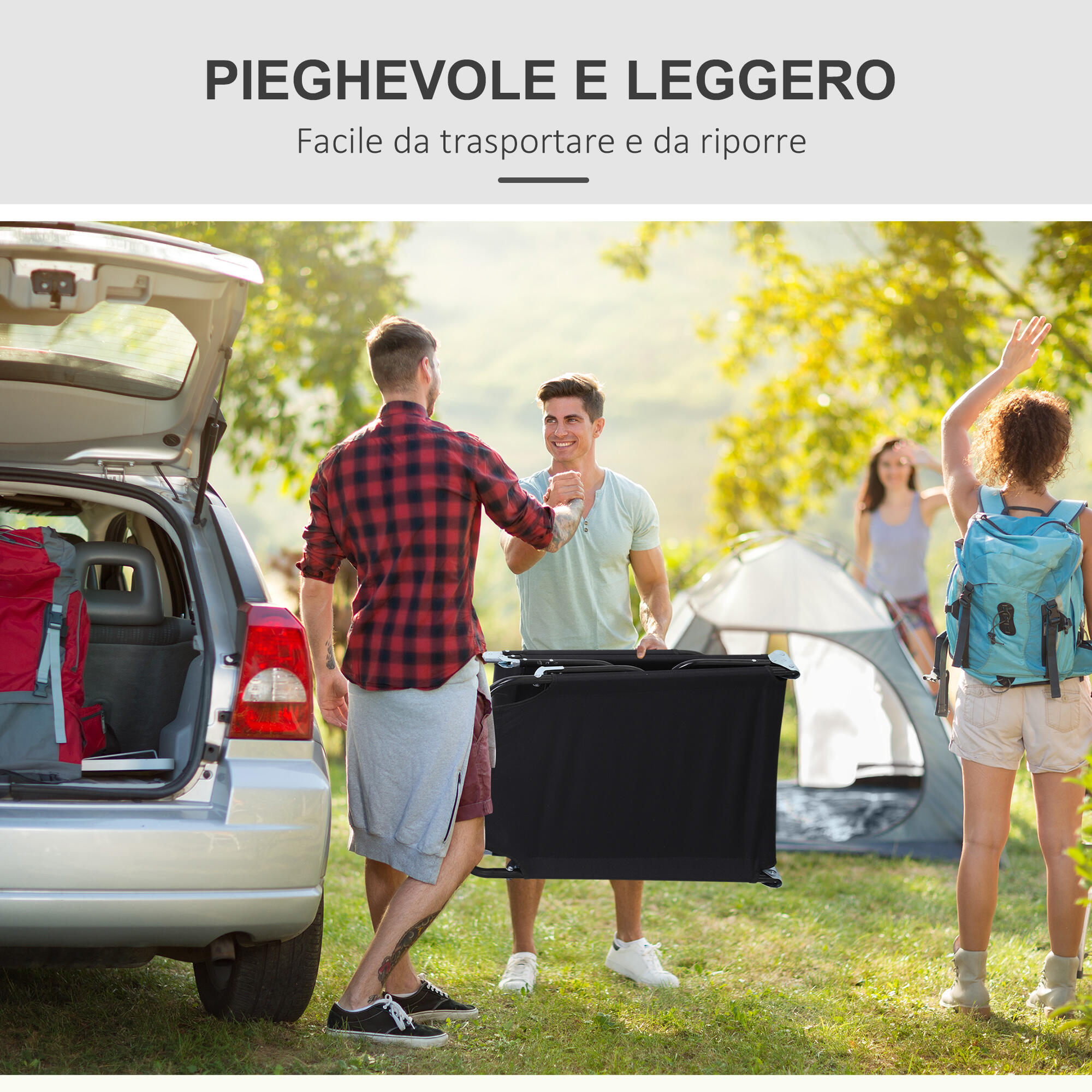 Outsunny Lettino da Esterno con Schienale Regolabile in 5 Posizioni Nero 6/8