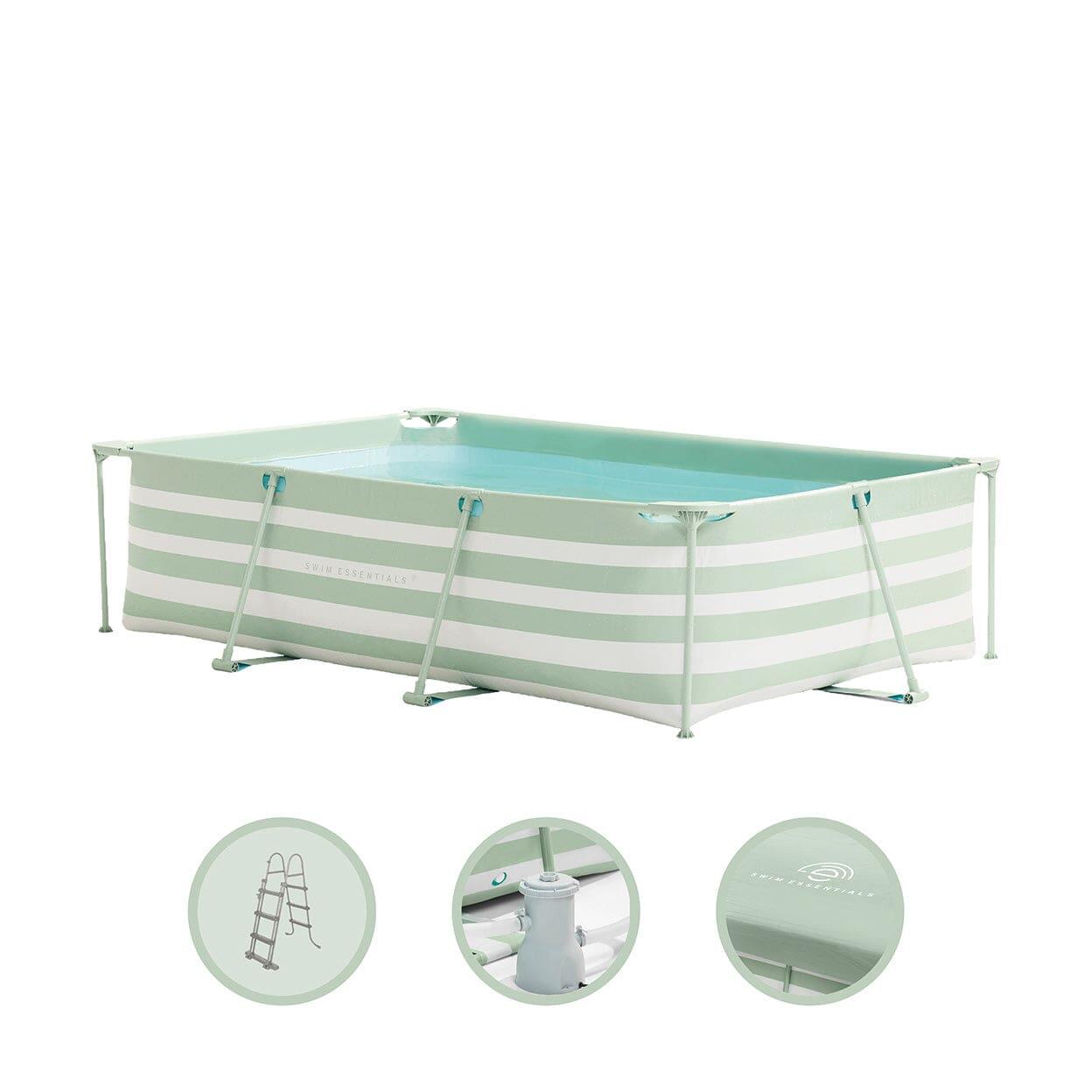 SWIM ESSENTIALS Swim Essentials | Verde/bianco Gestreept piscina fuori terra 300x200x75 cm inclu