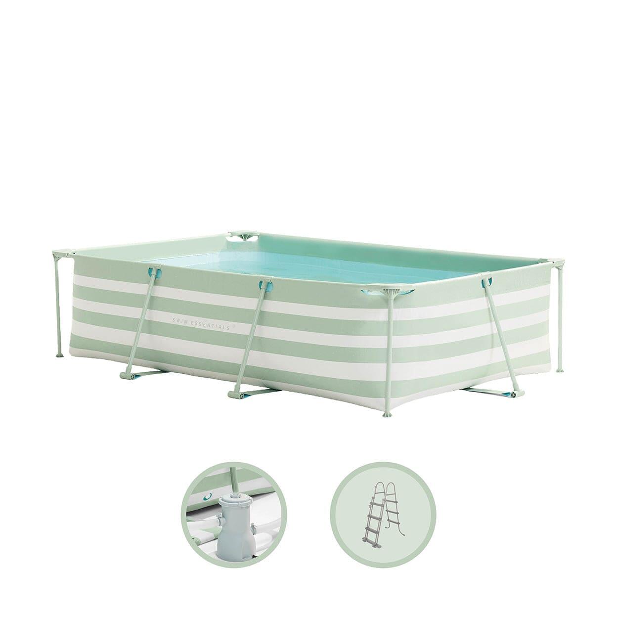 SWIM ESSENTIALS Swim Essentials | Verde/bianco Gestreept piscina fuori terra 260x160x65 cm inclu