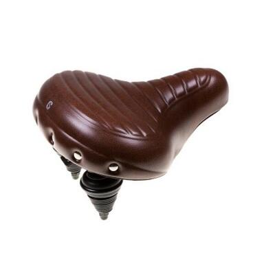 Selle comfort drifter fietszadel wave - bruin - met hangveren