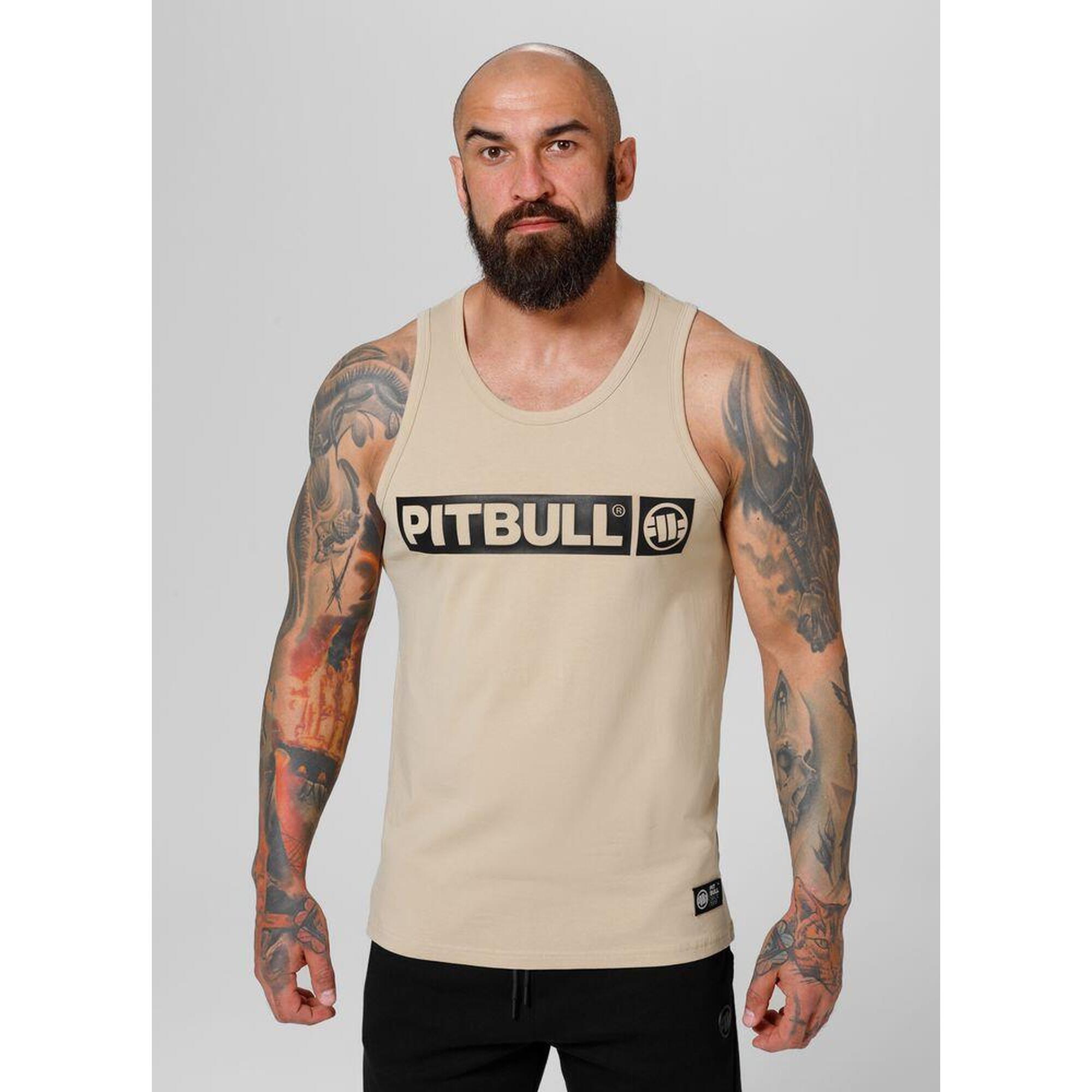Pitbull - Débardeur Pitbull Hilltop Pour Hommes - Maillot Sans Manche - Beige|noir - 44 - Decathlon