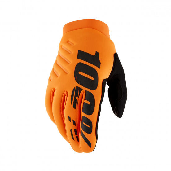 100% 100% BRISKER Glove Fluo Orange/Black - MTB Cycling Cold Weather Glove