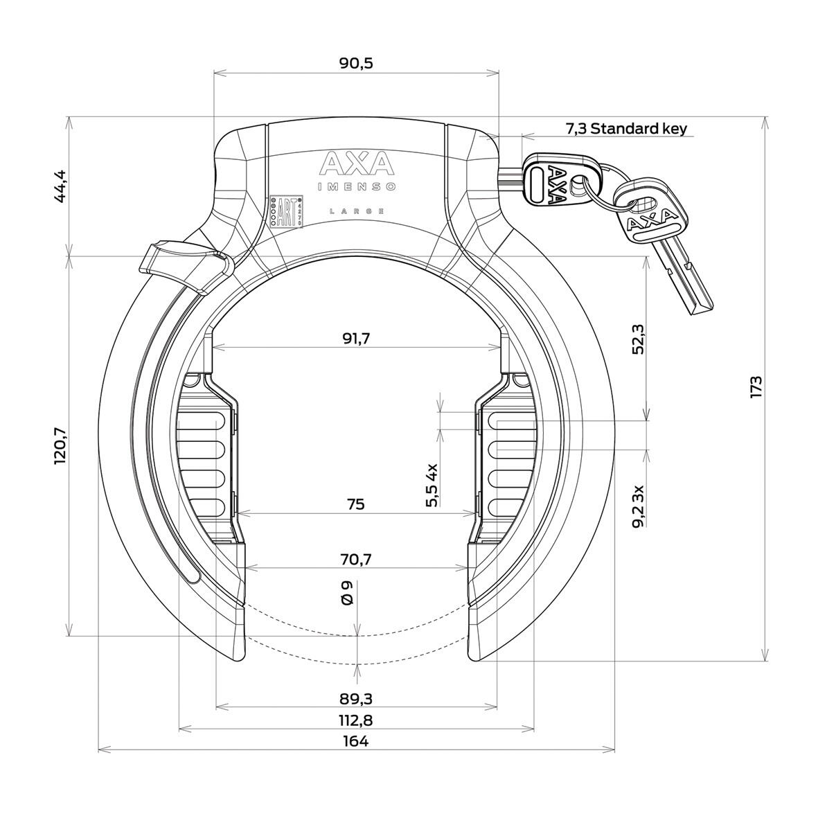 AXA Imenso Large Plus - Ringslot - Extra Breed - Geschikt Voor Ballonbanden 4/7