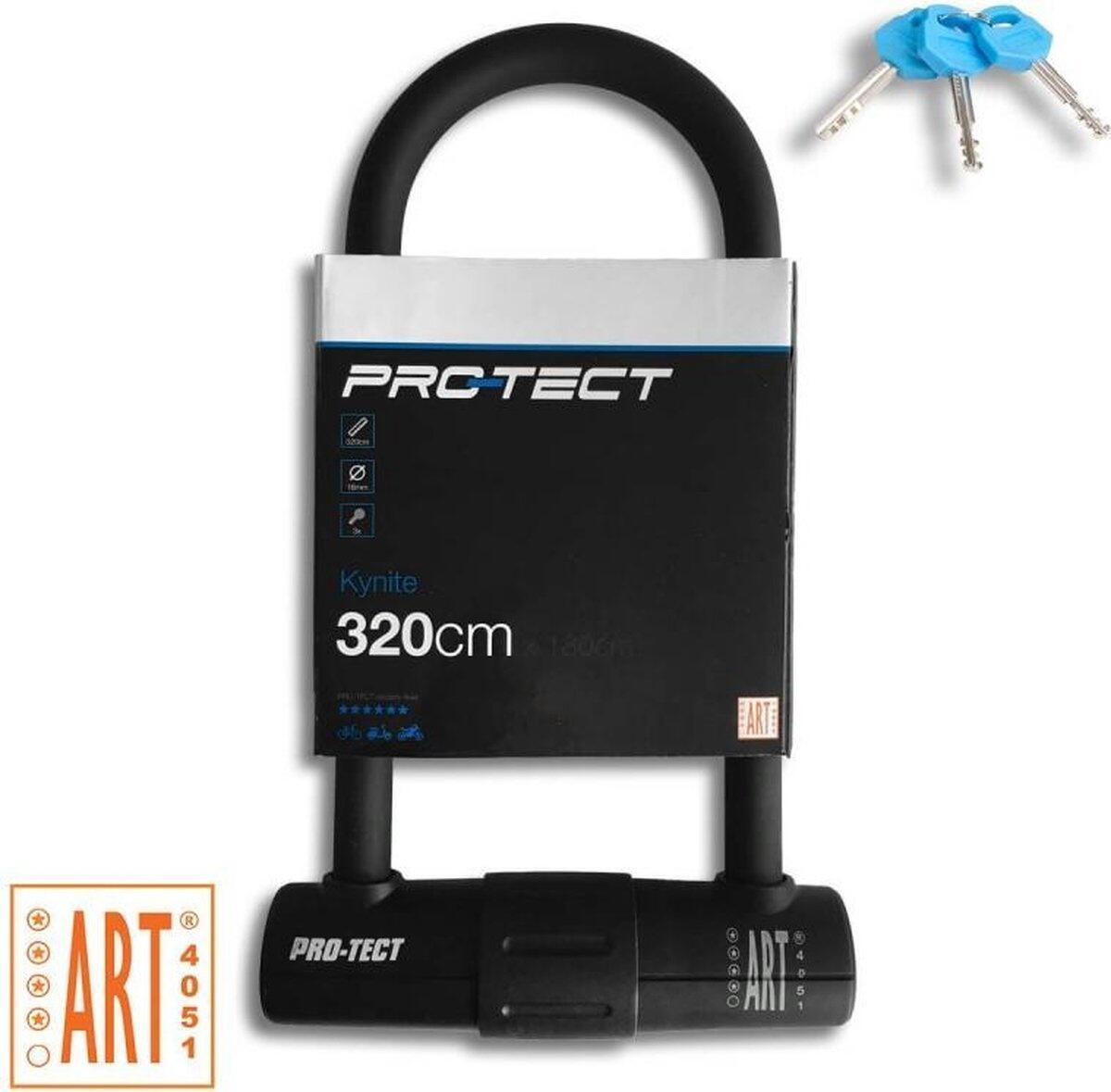 Pro-Tect Citycat Lucchetto a U Kynite ART-4 180x320 mm con supporto e 3 chiavi. 4/6