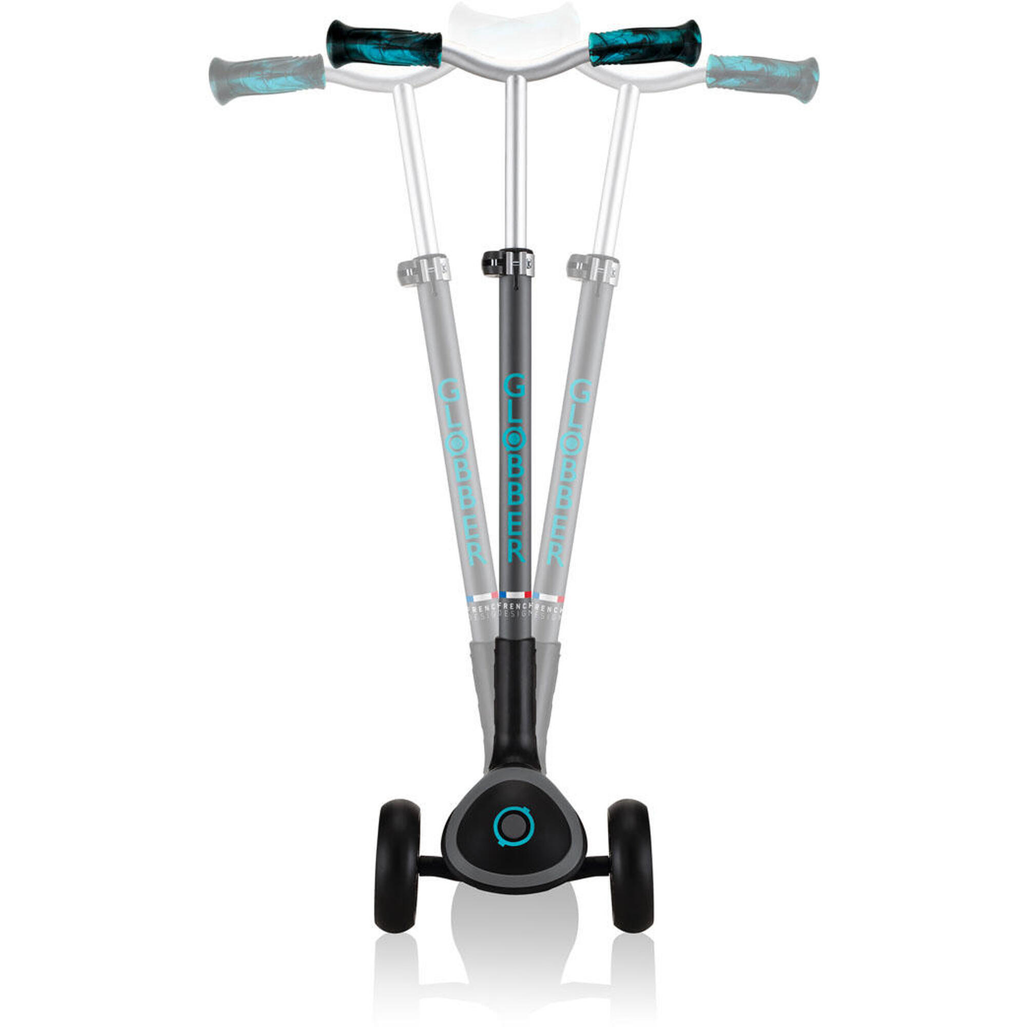 Trottinette MASTER PRIME 3 roues pliable - Noir-Bleu canard