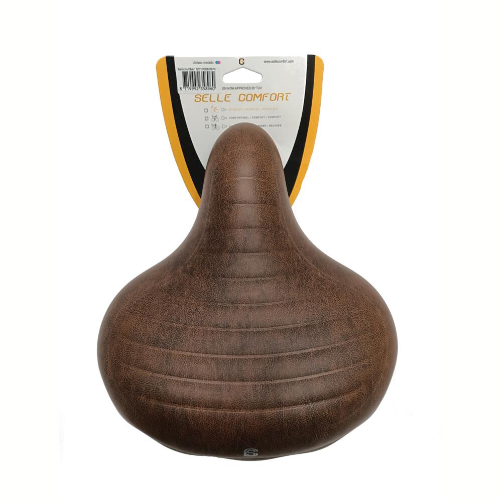 Selle Comfort Drifter Fietszadel Wave - Bruin - Met Hangveren 6/6