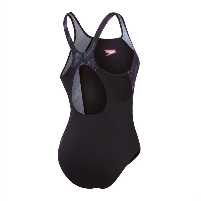 Maillot de bain femme Speedo HyperBoom Splice Muscleback Noir/gris/violet