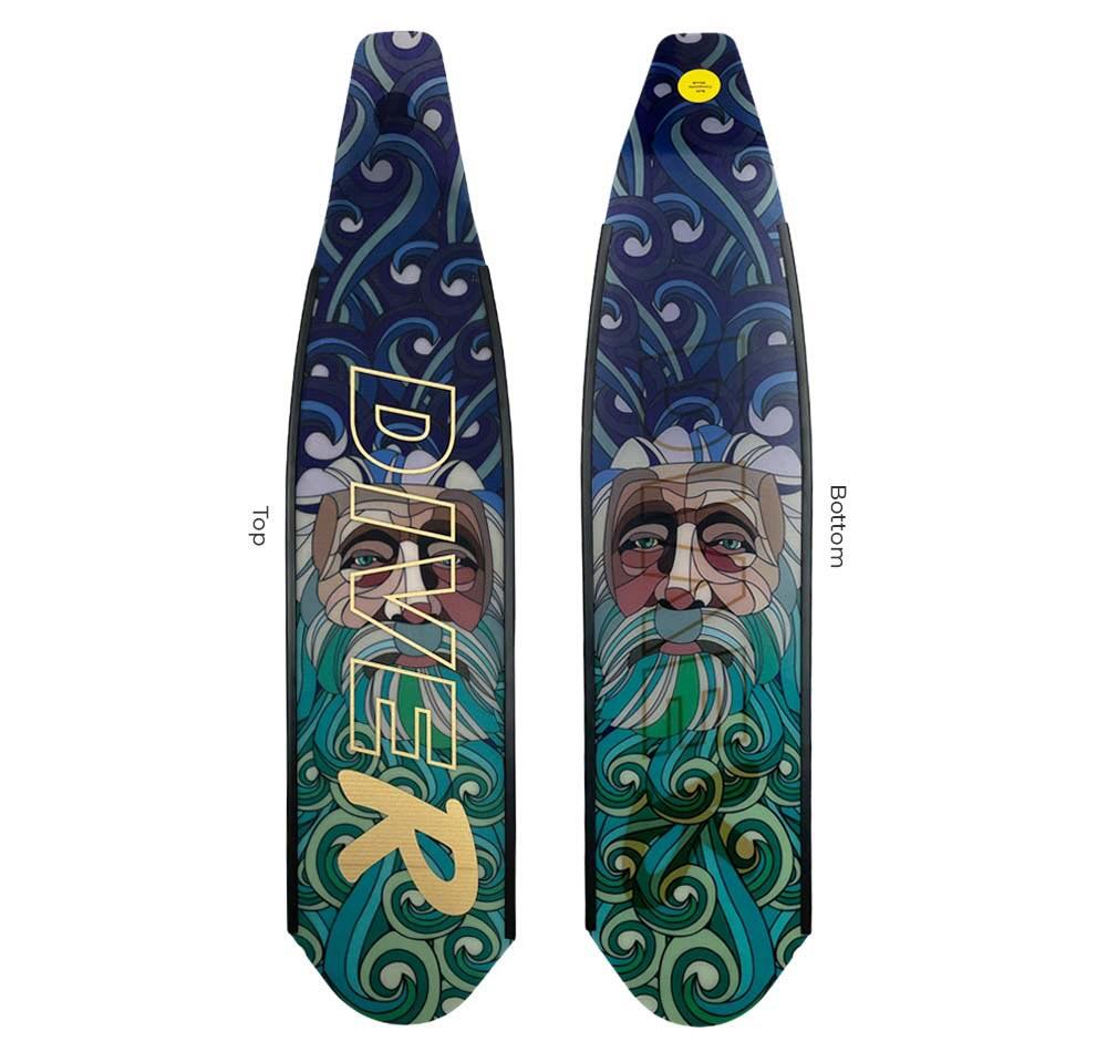 DiveR Carbon Blue Neptune Fin Blades / SOFT