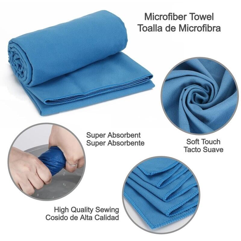 Toalla Microfibra Gimnasio Max Sports Bali 130x80cm Azul 3/4