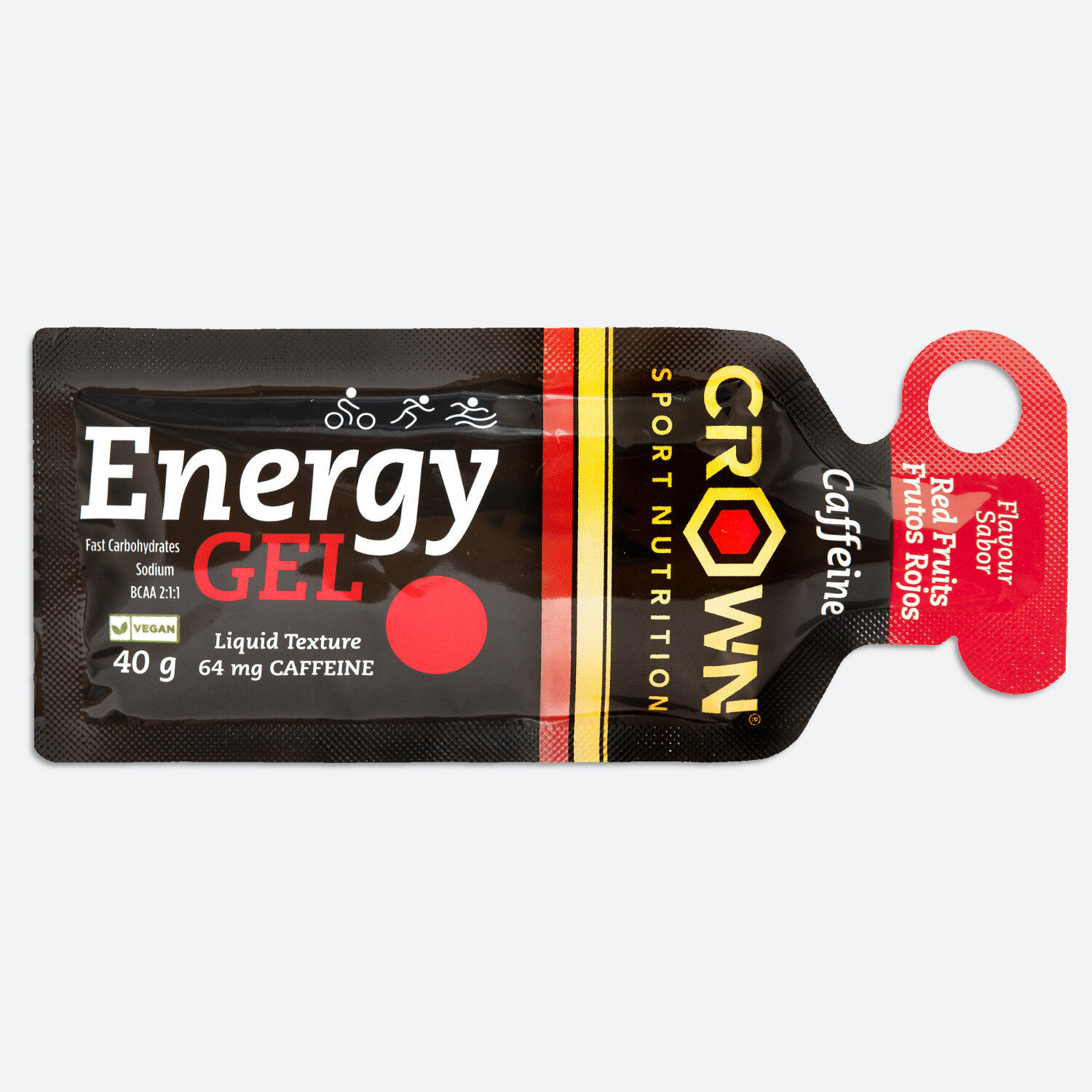 Caja de 12 sobres de geles energéticos ‘Energy Gel‘ de 40 g F. Rojos con cafeína 2/8