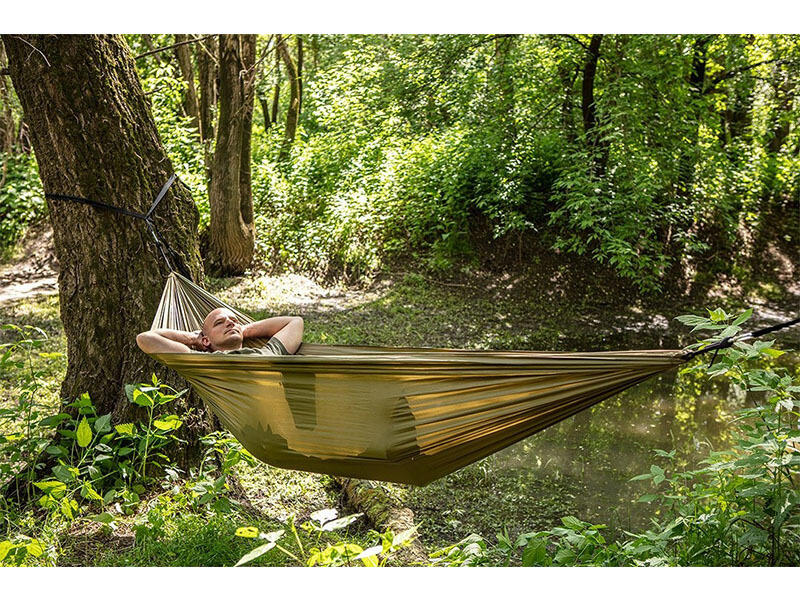 Hamak 330x140cm zestaw z taśmami i linkami do zawieszenia