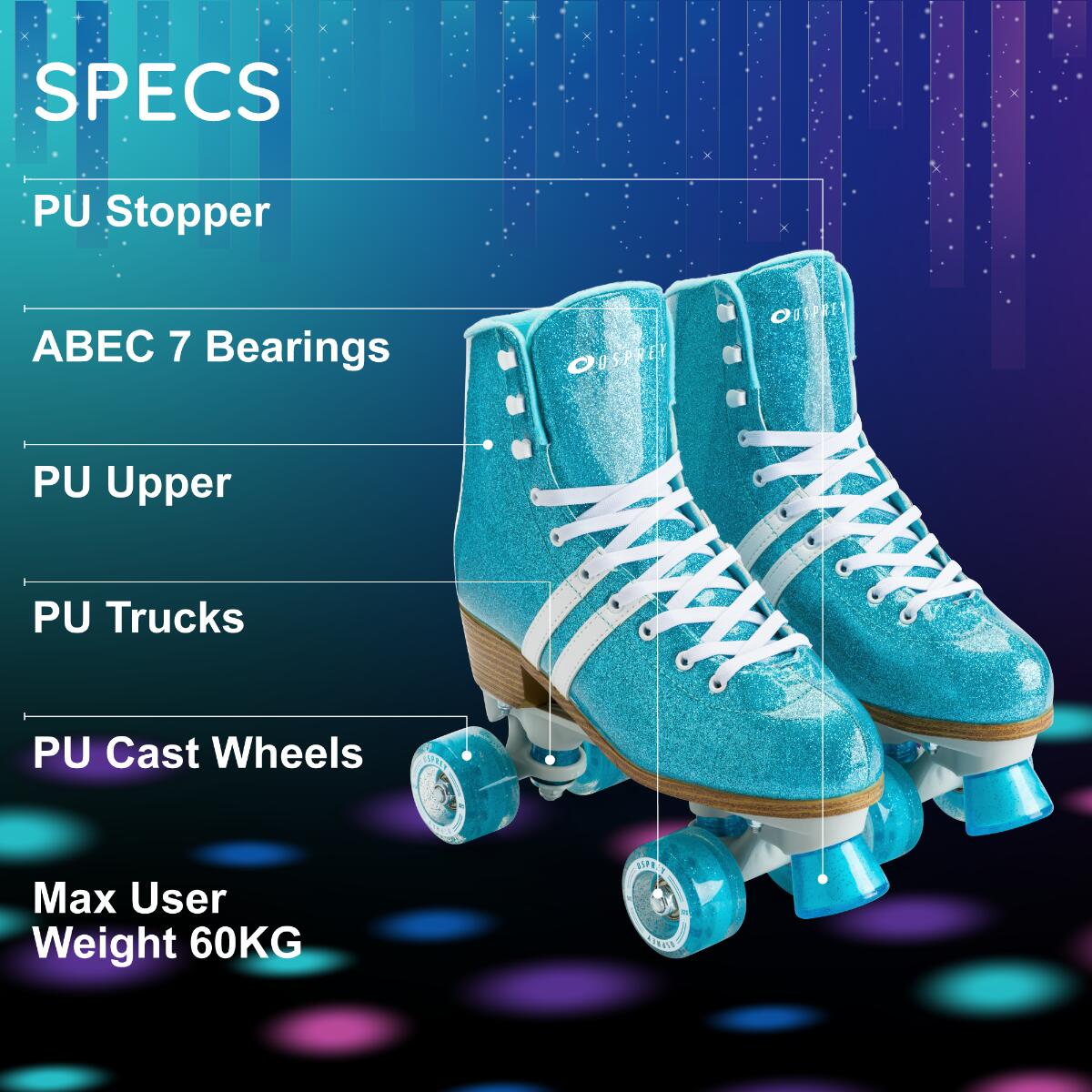 Osprey High Quad Roller Skates for Kids with ABEC 5 Bearings 3/6