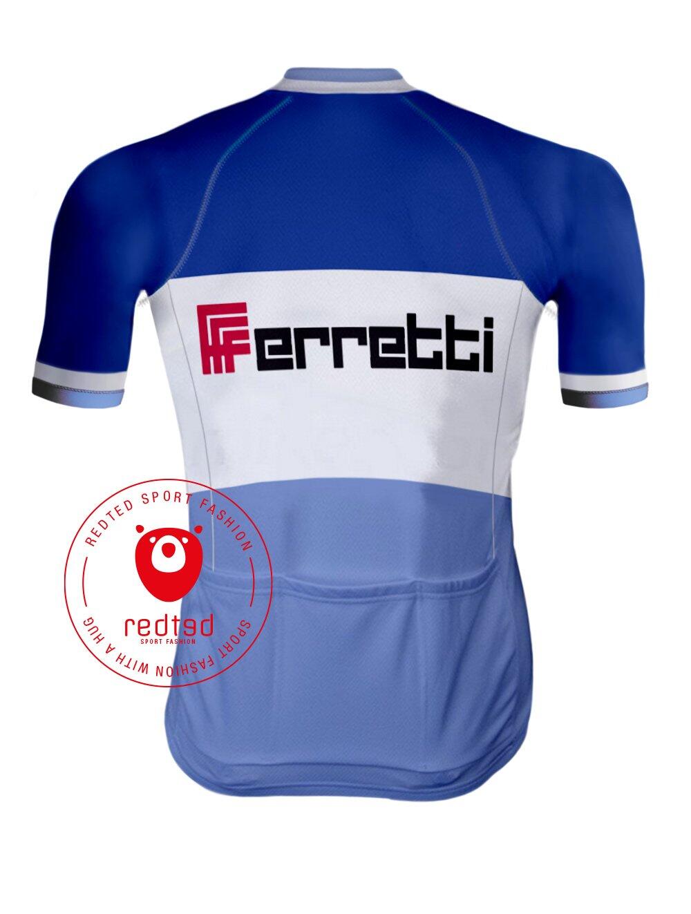 CAMICIA DA CICLISMO RETRÒ FERRETTI - REDTED 2/5