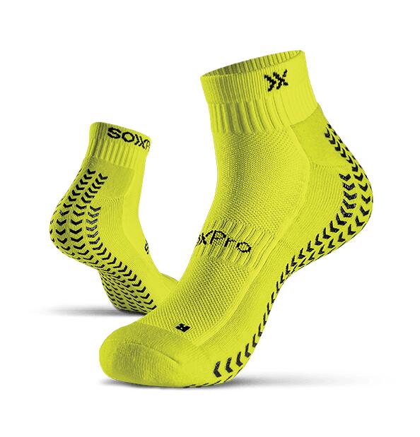 GEARXPRO SOXPro Low Cut Sokken met Grip Hardlopen Crossfit en Tennis Fluo Geel
