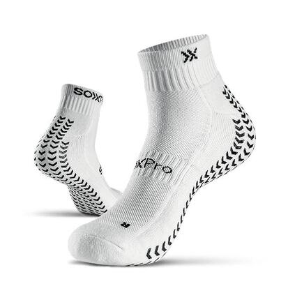 Chaussettes basses antidérapantes SOXPro blanches pour la course à pied, le cros