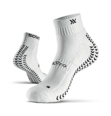 Soxpro low cut grip sokken hardlopen crossfit en tennis wit