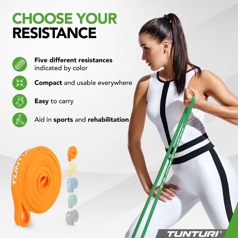 Bande de force powerband extra léger pour musculation orange