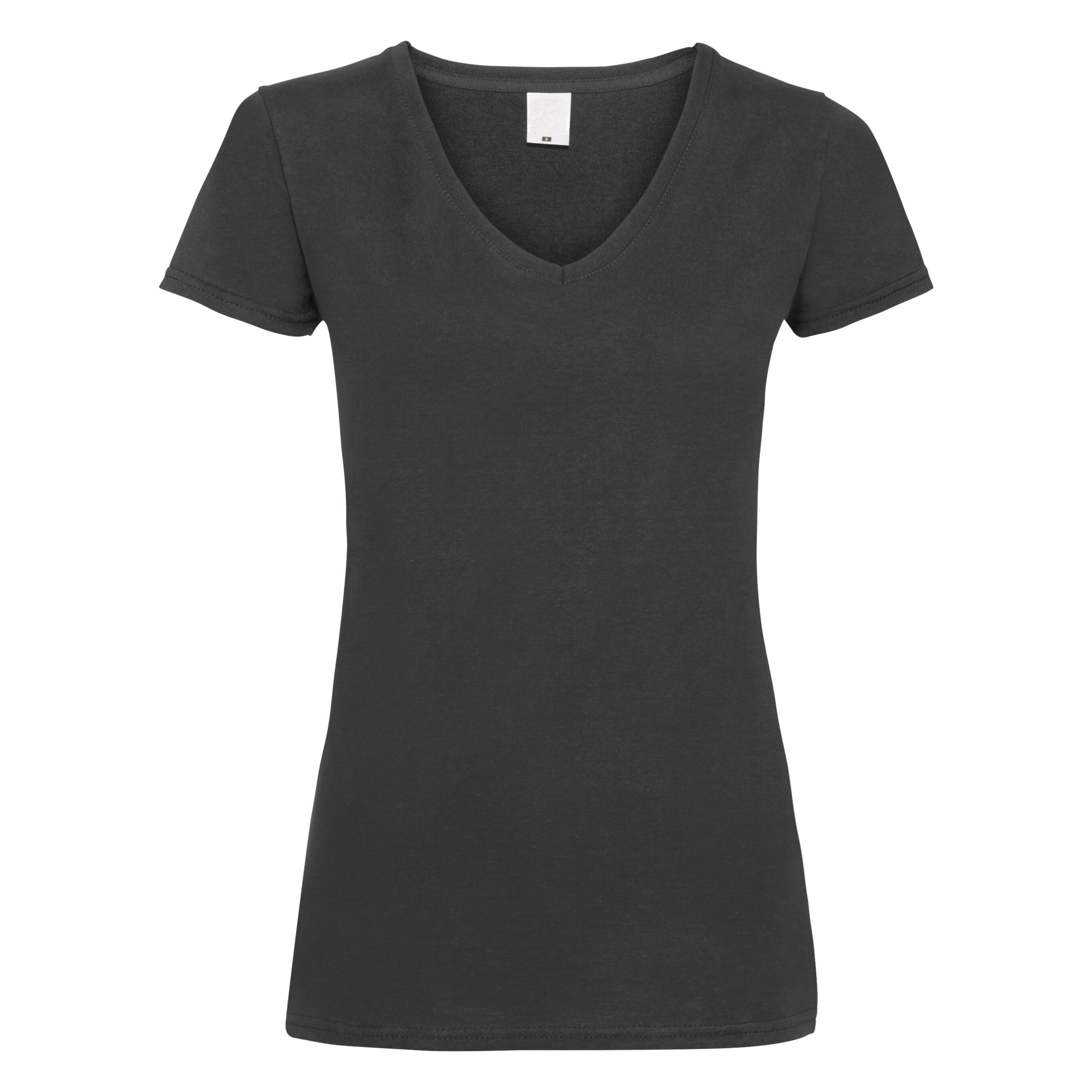 Womens/Ladies Value Fitted V-Neck Short Sleeve Casual T-Shirt