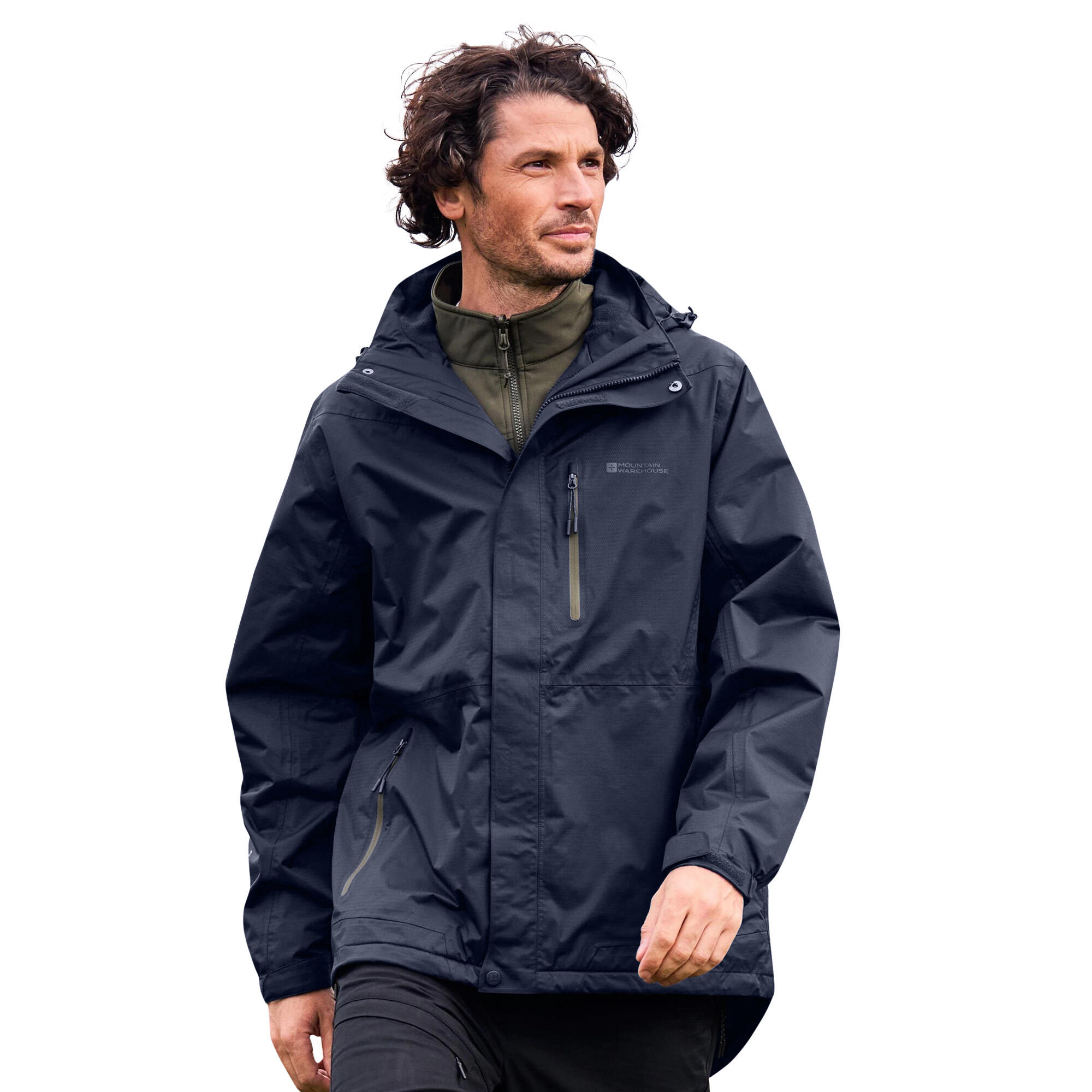 Mountain Warehouse Mens Bracken Extreme 3 in 1 Waterproof Jacket