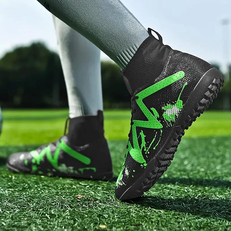 Ghete de fotbal MBrands cu glezniera 7.3 pentru teren sintetic culoare negru 38