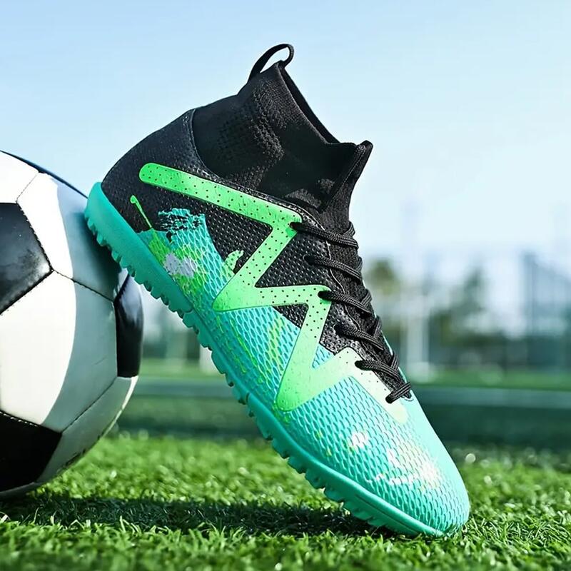 Ghete de fotbal MBrands cu glezniera 7.3 pentru teren sintetic culoare verde 42