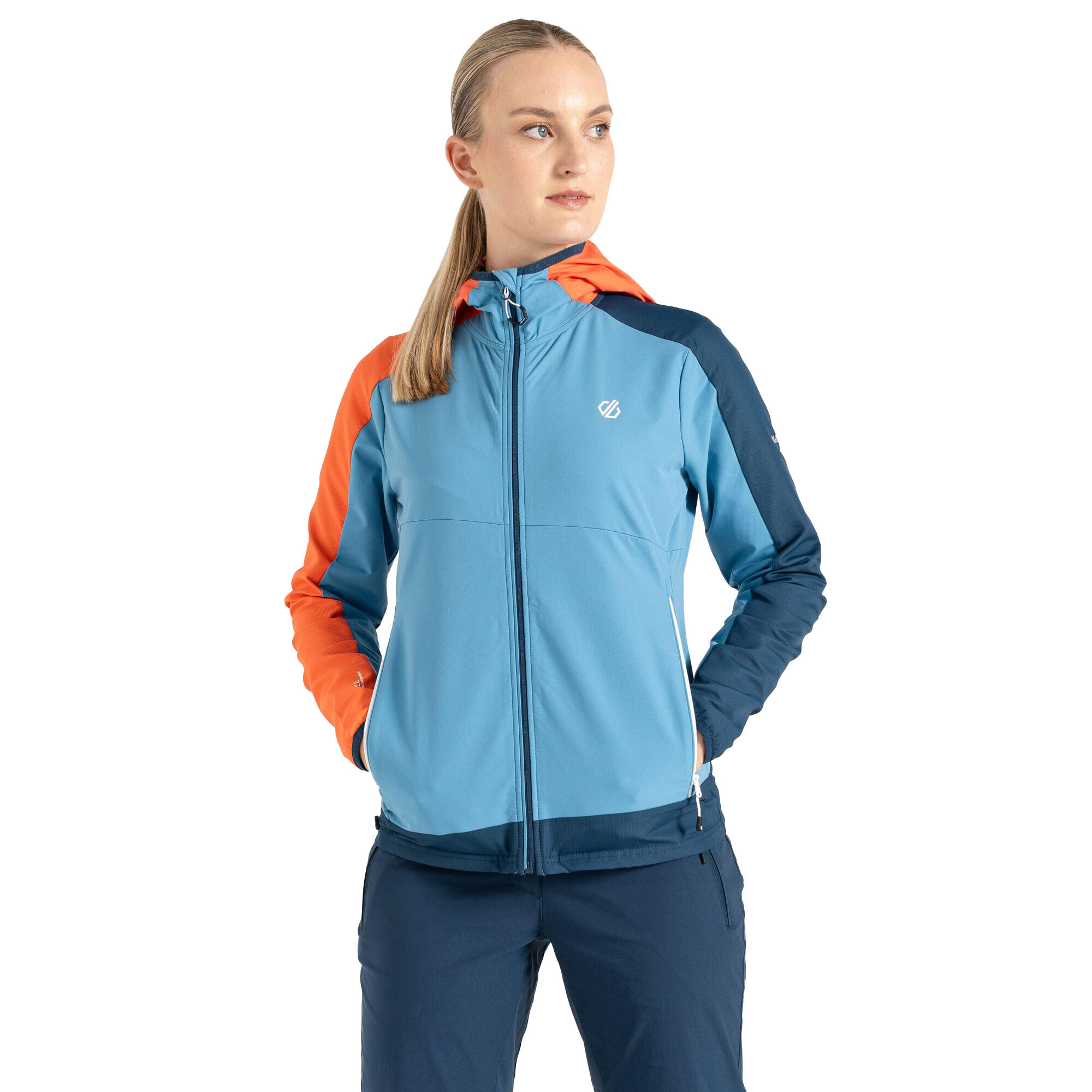 Dames Avidly II Zachte Shell Jas (Niagarablauw/Satsuma) 4/5