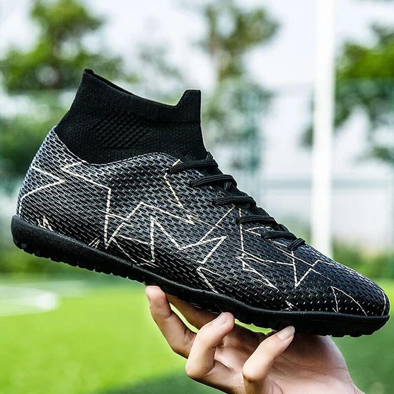 Ghete de fotbal MBrands cu glezniera 7.4 pentru teren sintetic culoare negru 38