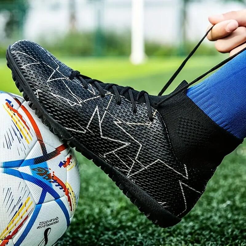 Ghete de fotbal MBrands cu glezniera 7.4 pentru teren sintetic culoare negru 38