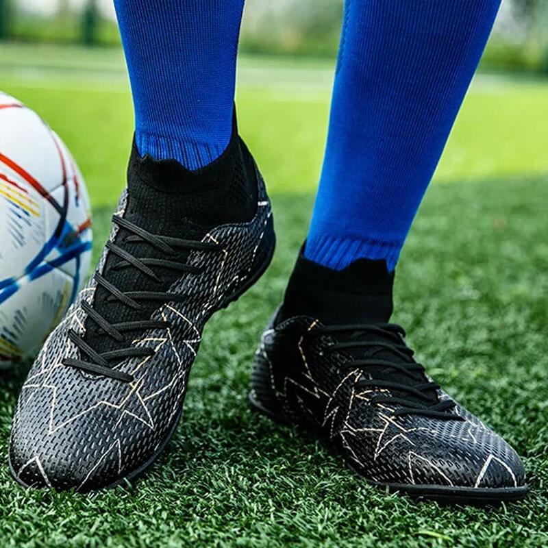 Ghete de fotbal MBrands cu glezniera 7.4 pentru teren sintetic culoare negru 38