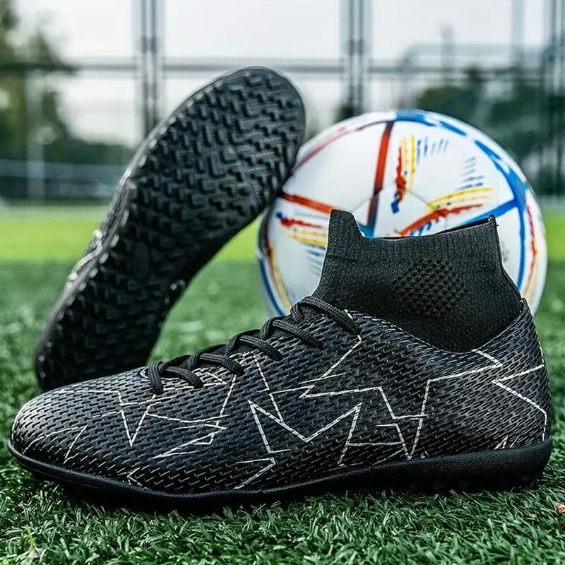 Ghete de fotbal MBrands cu glezniera 7.4 pentru teren sintetic culoare negru 38