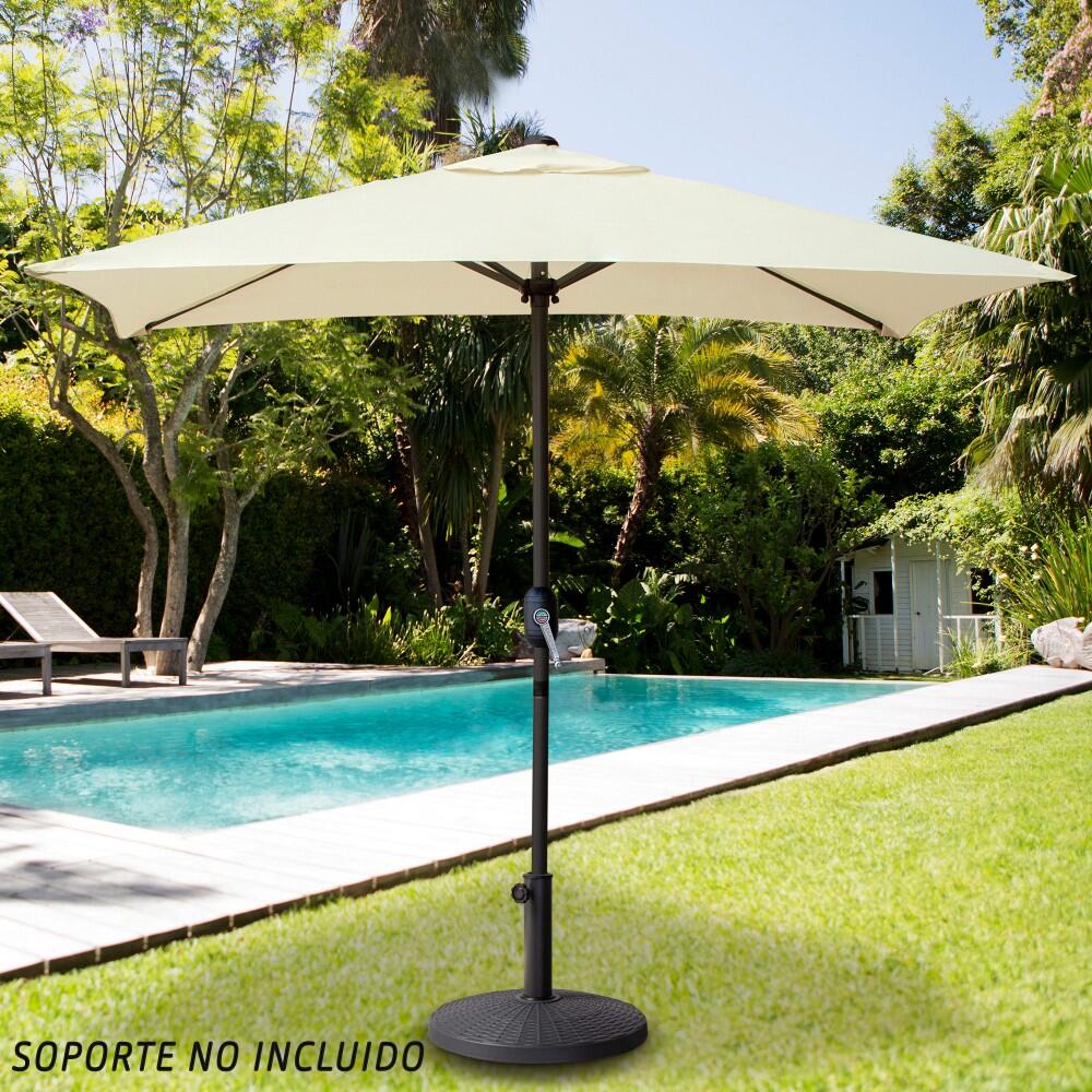 Parasol balcón 200x120 cm color crema mástil aluminio Aktive Garden 5/5