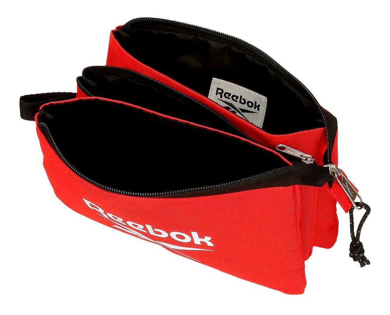 Estojo de três compartimentos Unisex Reebok Boston 12cm Vermelho 3/5