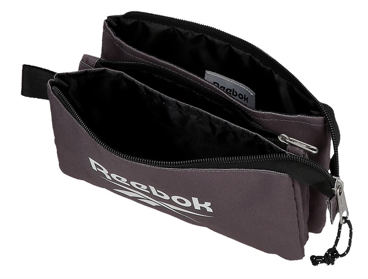 Estojo de três compartimentos Unisex Reebok Boston 12cm Cinza 3/5
