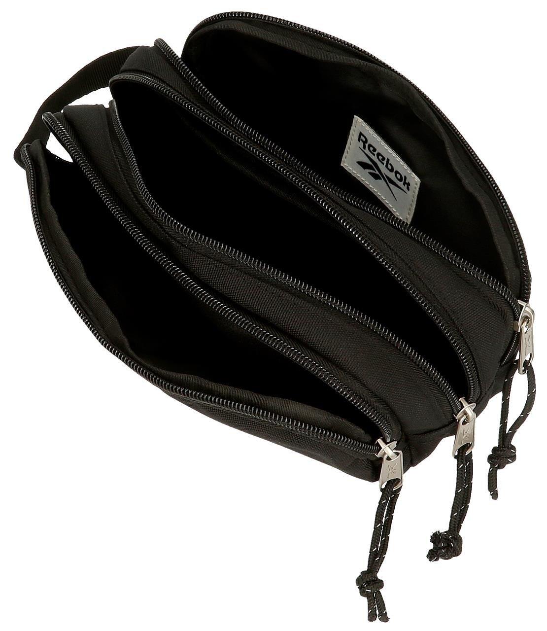 Estojo de três compartimentos Unisex Reebok Boston 10cm Preto 3/5