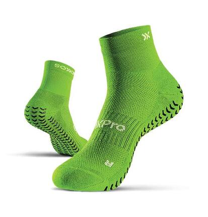 Chaussettes de course SOXPro Sprint avec adhérence vert fluo