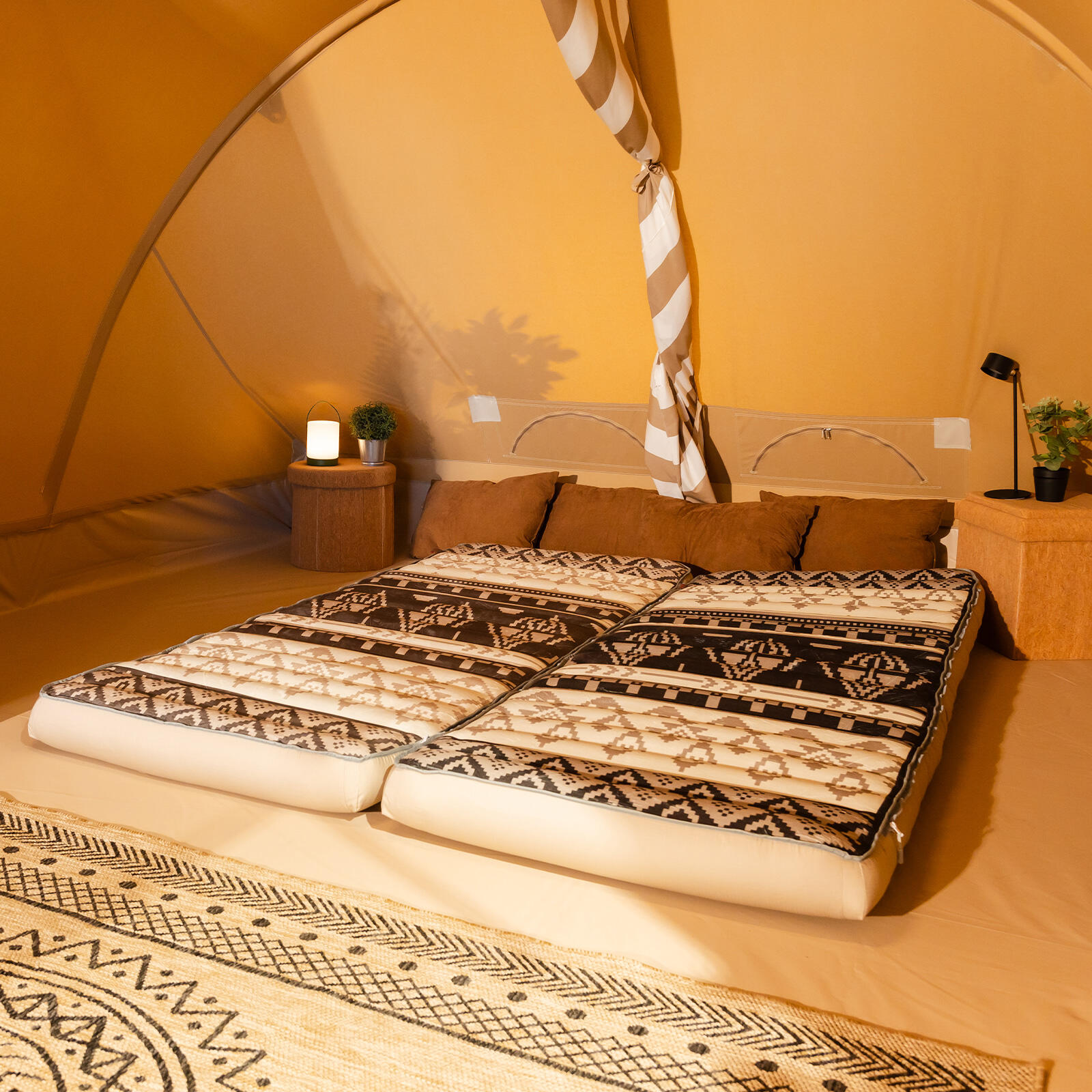 Camping Lit gonflable Chatou Print Matelas Lit Coton 3/6