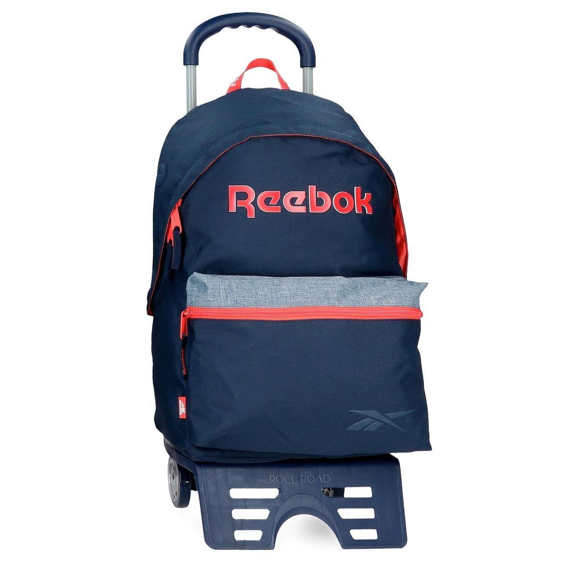 Mochila escolar con carro Reebok Lucia 44cm Azul marino