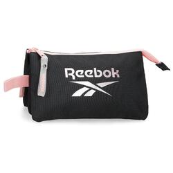 Estuche tres compartimentos Reebok Beverly 12cm Negro