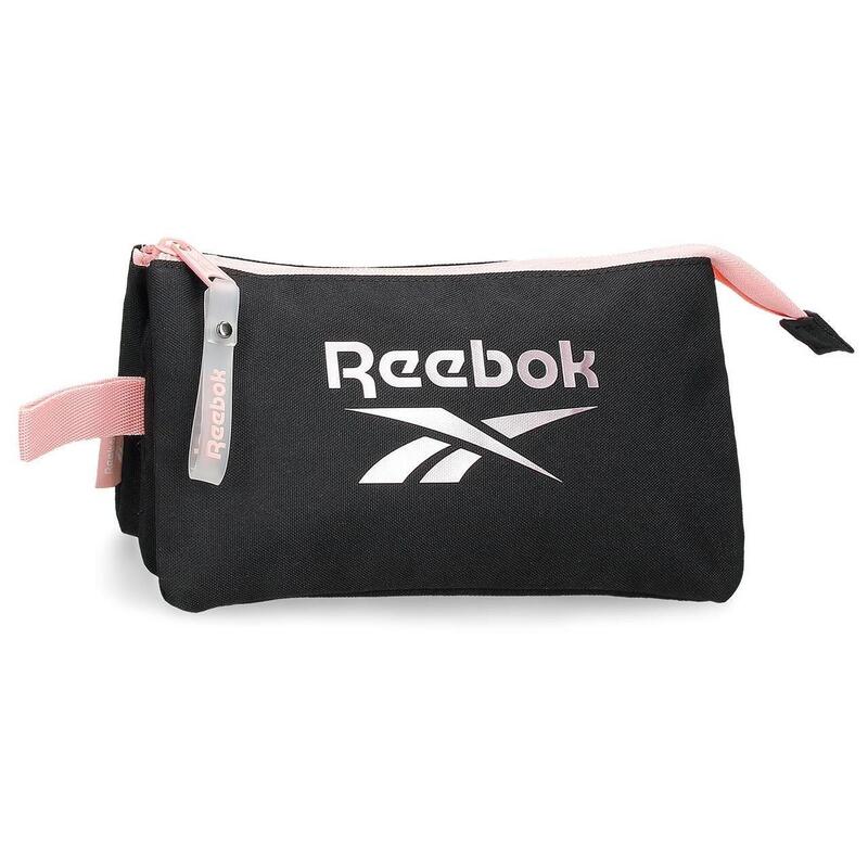 Estuche tres compartimentos Reebok Beverly 12cm Negro