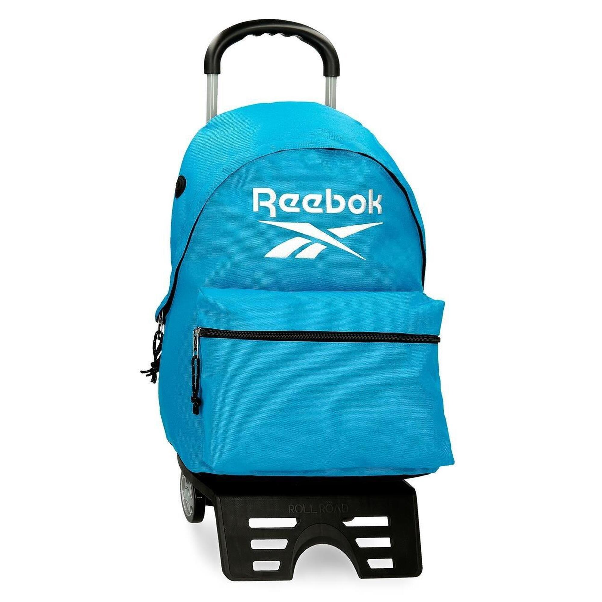Mochila escolar com carrinho Unissex Reebok Boston 44cm Azul
