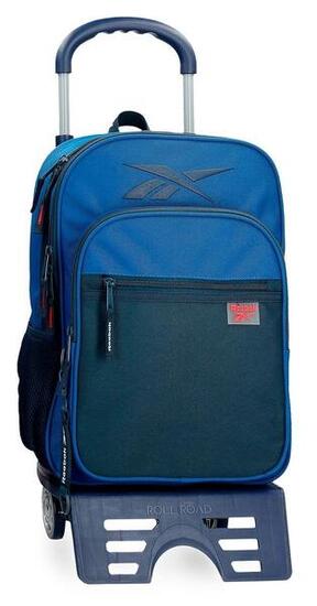 Zaino scolastico due scomparti con carrello Ragazzo Reebok Atlantic 40cm Blu