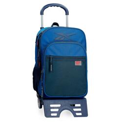 Mochila escolar  con carro Reebok Atlantic 40cm Azul