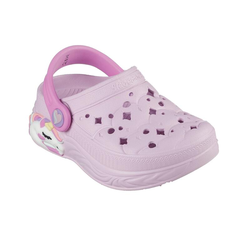 Zuecos Niña Skechers 308400N_LTPK Lilas con Tira Trasera