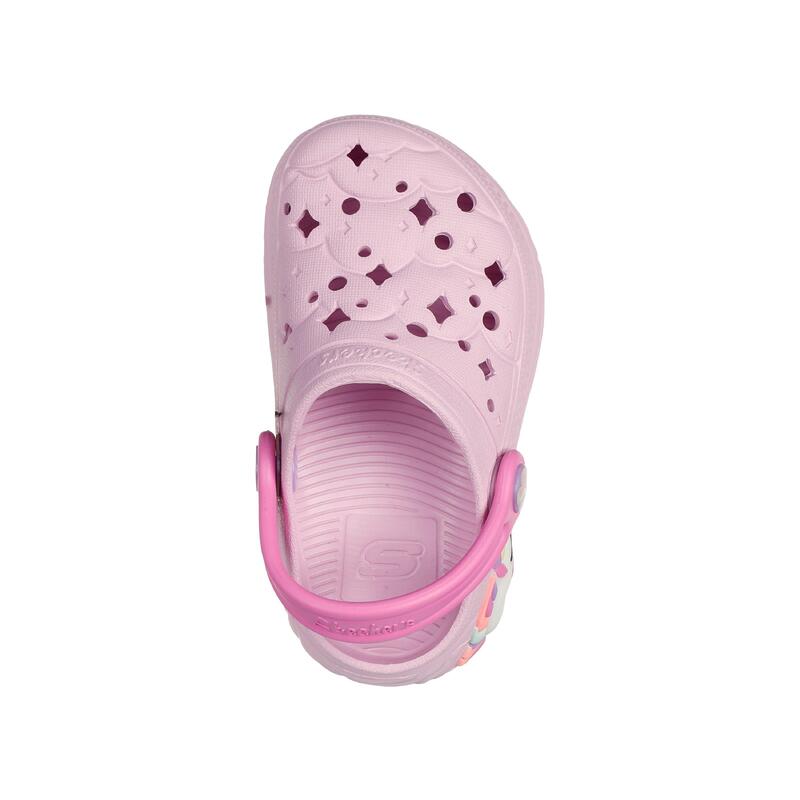 Zuecos Niña Skechers 308400N_LTPK Lilas con Tira Trasera