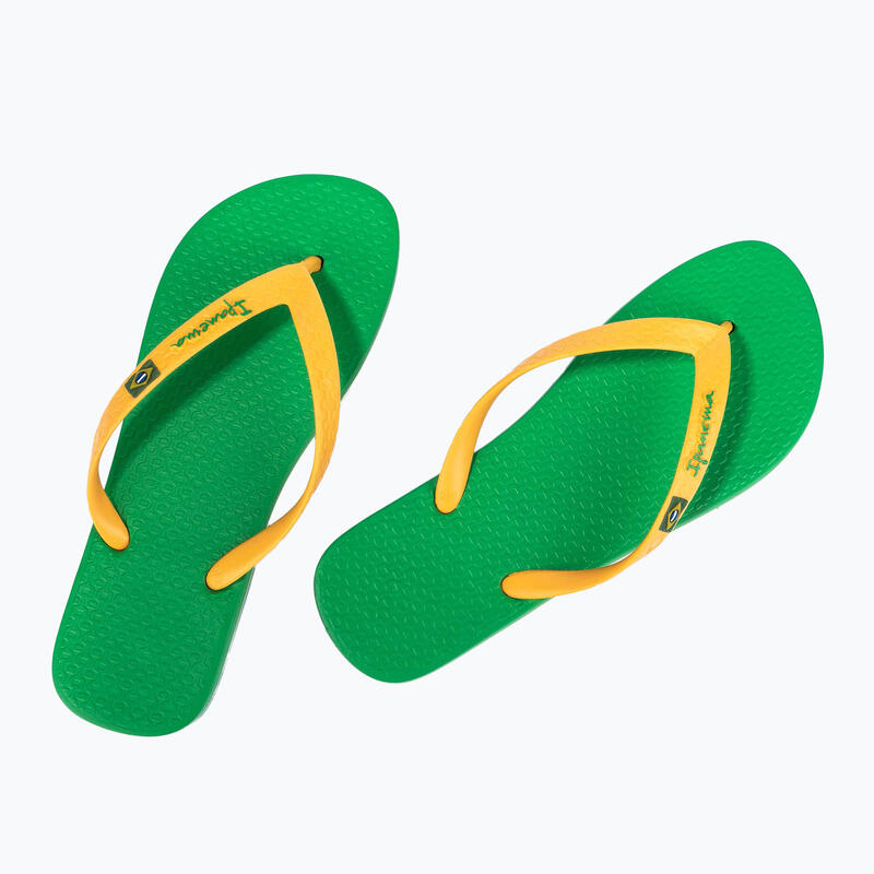 Tongs Ipanema Clas Brasil II Pour Enfants - Jaune Et Vert - Taille 35.5 EU - Antidérapantes, 100% Recyclables