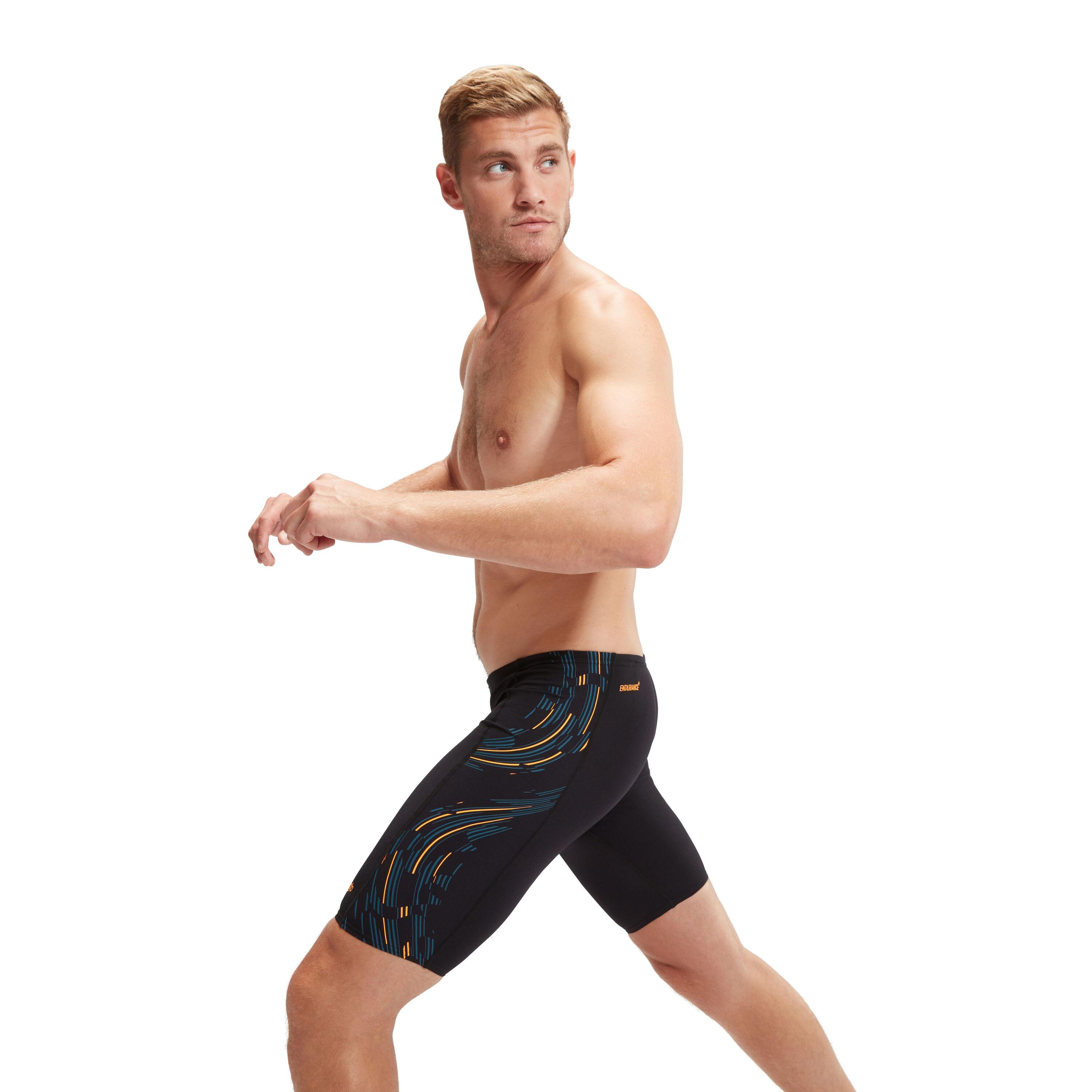 Maillot de bain homme Speedo Tech Panel Jammer Noir/Peau de mandarine/Teal foncé 5/7