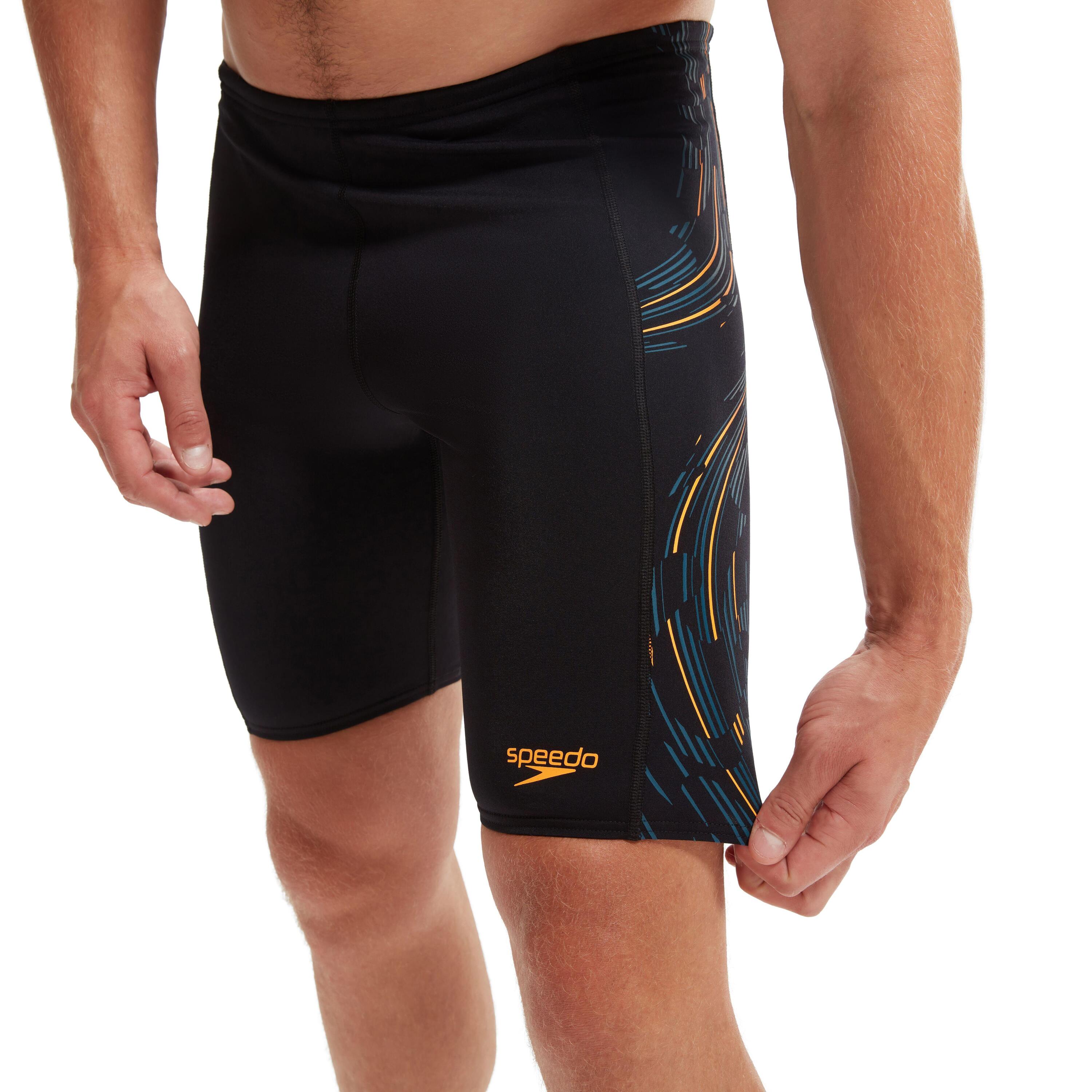 Maillot de bain homme Speedo Tech Panel Jammer Noir/Peau de mandarine/Teal foncé 3/7